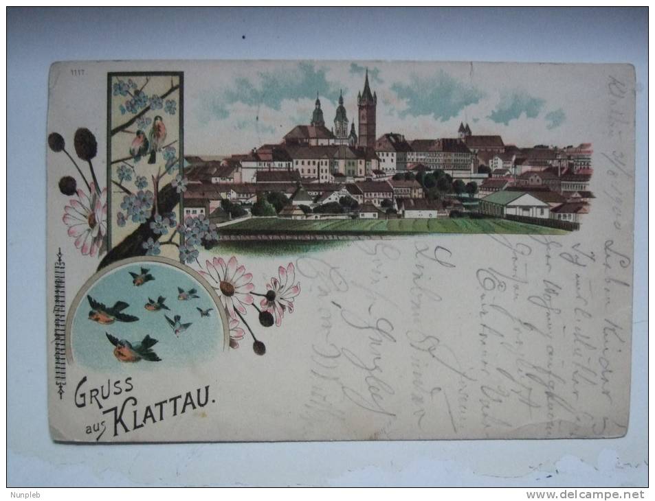 AUSTRIA 1900 POSTCARD FROM KLATOVY CZECH REPUBLIC TO VIENNA WITH AUSTRIAN STAMPS - Briefe U. Dokumente