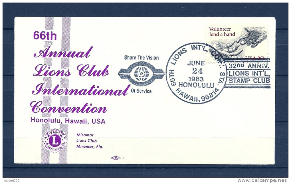 Lions Club, USA, 24/06/1983, 66th Annual Lions Club International Convention , HONOLULU HAWAII (GA2809) - Rotary, Lions Club