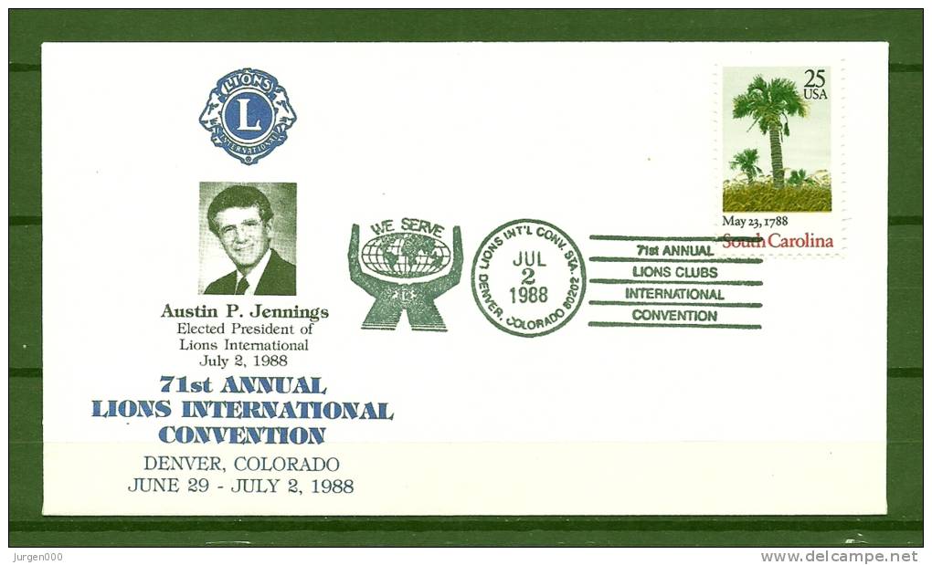 Lions Club, USA, 02/07/1988, 71st Annual Lions Clubs International Convention , DENVER - COLORADO (GA2826) - Rotary, Lions Club