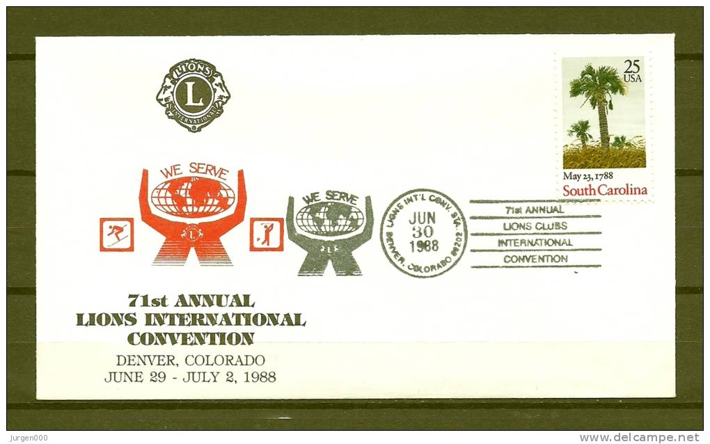 Lions Club, USA, 30/06/1988, 71st Annual Lions Clubs International Convention , DENVER - COLORADO (GA2829) - Rotary, Lions Club