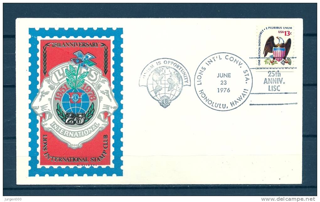 Lions Club, USA, 23/06/1976, 25th Annual Lions International Stamp Club , HONOLULU HAWAII (GA2832) - Rotary, Lions Club