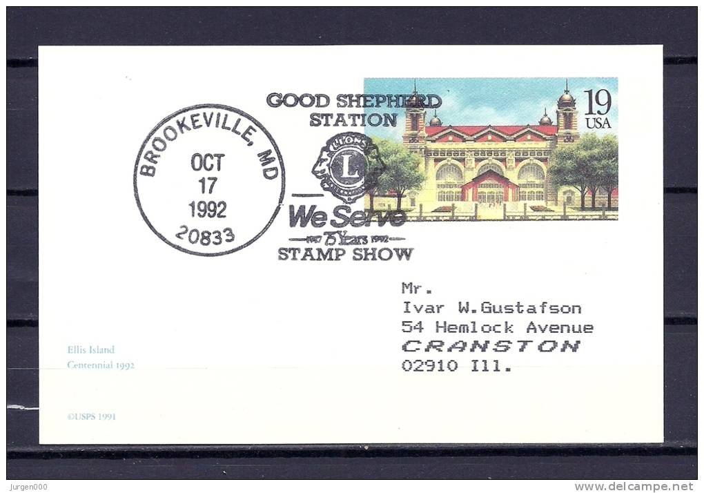 Lions Club, USA, 17/10/1992, 75 Years Stamp Show , BROOKEVILLE (GA2871) - Rotary, Lions Club