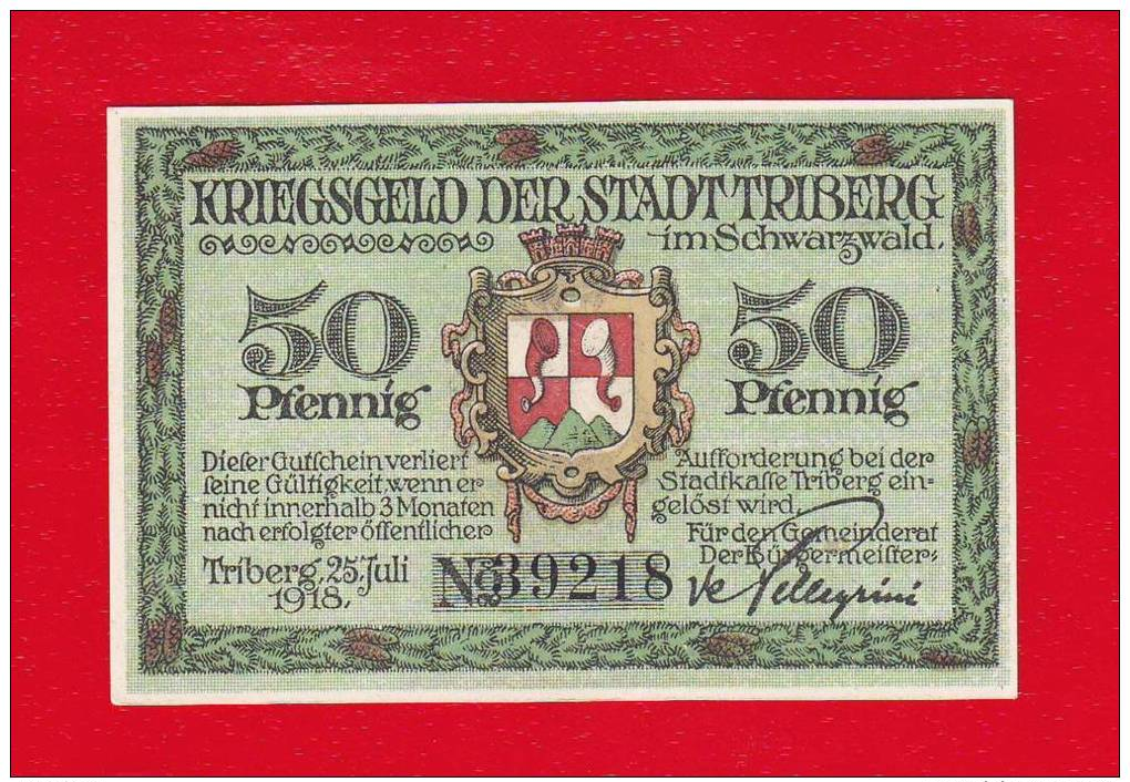 Triberg, Baden-Württemberg, Notgeld, 50 Pfennig, 1918 - [11] Emissions Locales