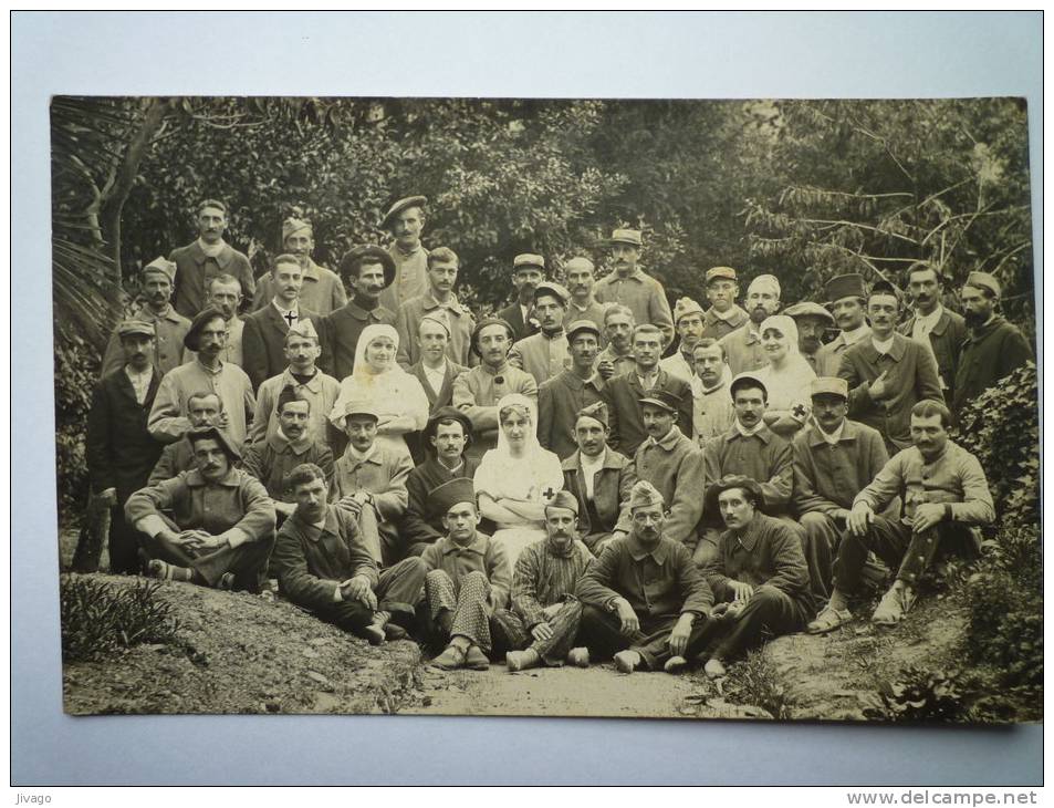 NICE  :  Carte  PHOTO De Groupe  -  HÔPITAL  AUXILIAIRE  207  (NOV 1916) - Salud, Hospitales