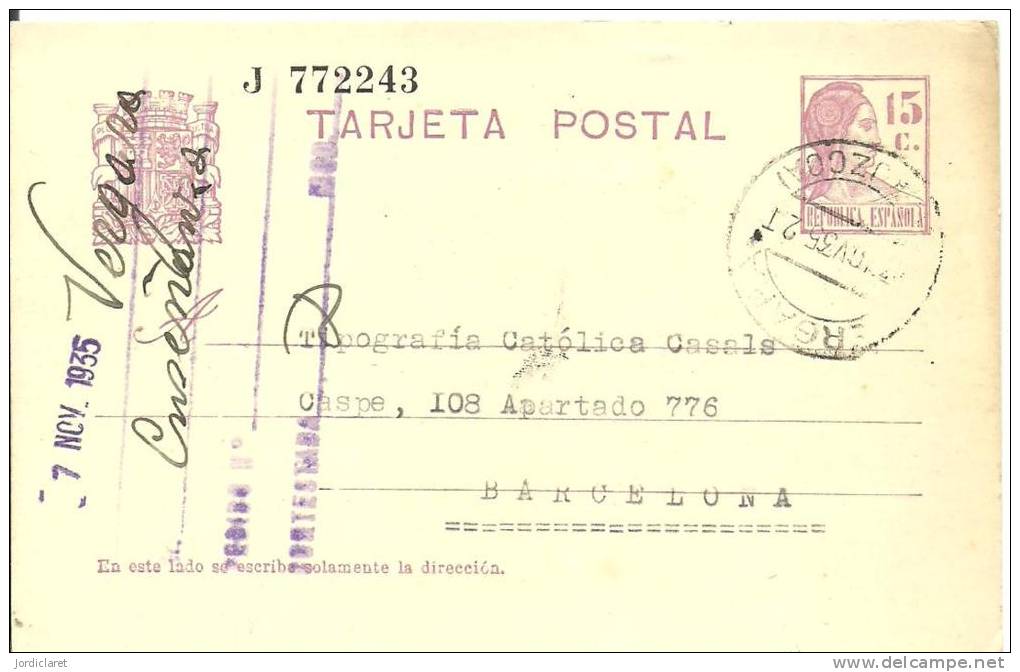 E.POSTAL  VERGARA - 1931-....