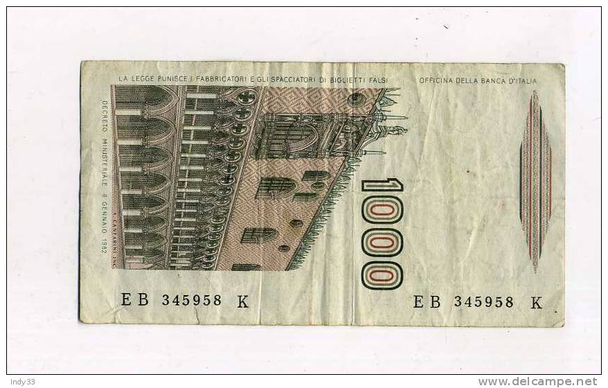 - ITALIE . 1000 L. 1990   . - 1000 Liras