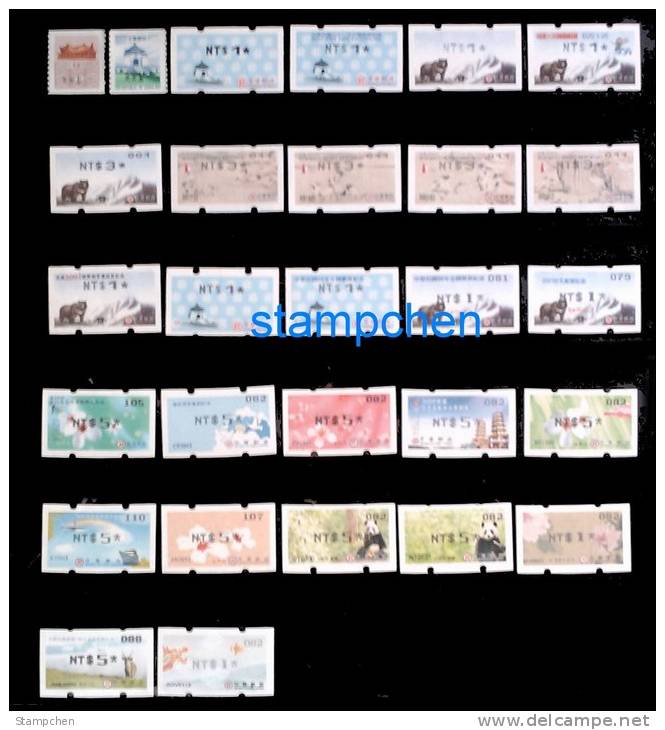 1995 - 2012 Taiwan Simple Full Collection Of ATM Frama Stamps 28 Pieces - Lots & Serien