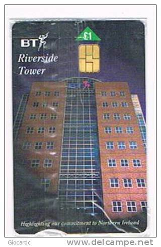 GRAN BRETAGNA (UNITED KINGDOM) - CHIP BT - NORTH IRELAND: RIVERSIDE TOWER (TIR.4550) - MINT (ORIGINAL BLISTER)-RIF.6878 - BT Promozionali