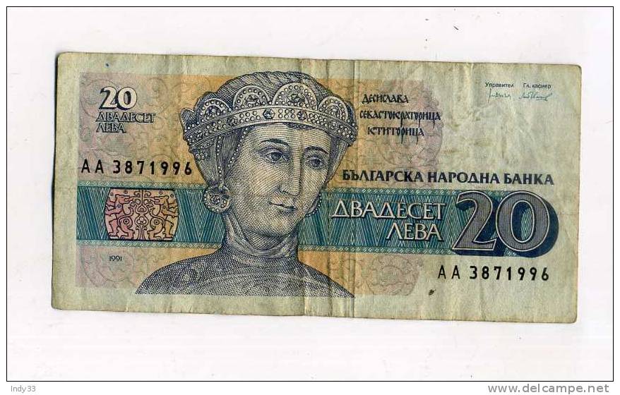 - BULGARIE . 20 L. 1991 - Bulgarie