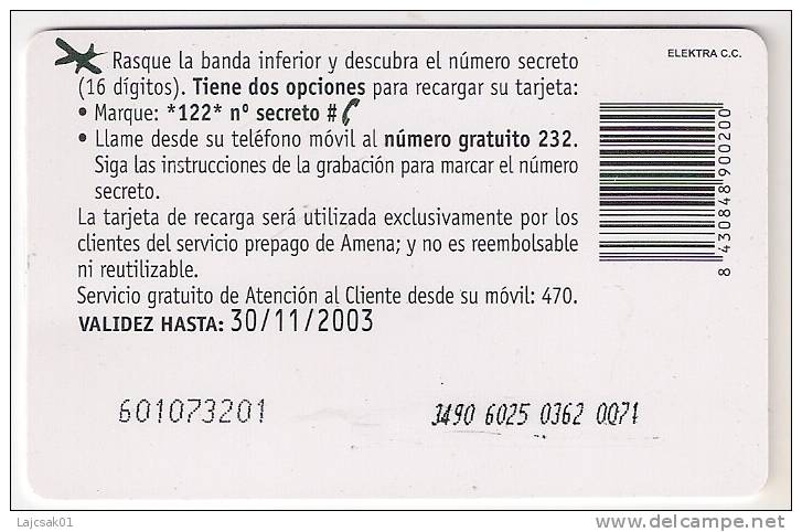 Spain 15 EUR  Recharge Card - Amena - Retevision