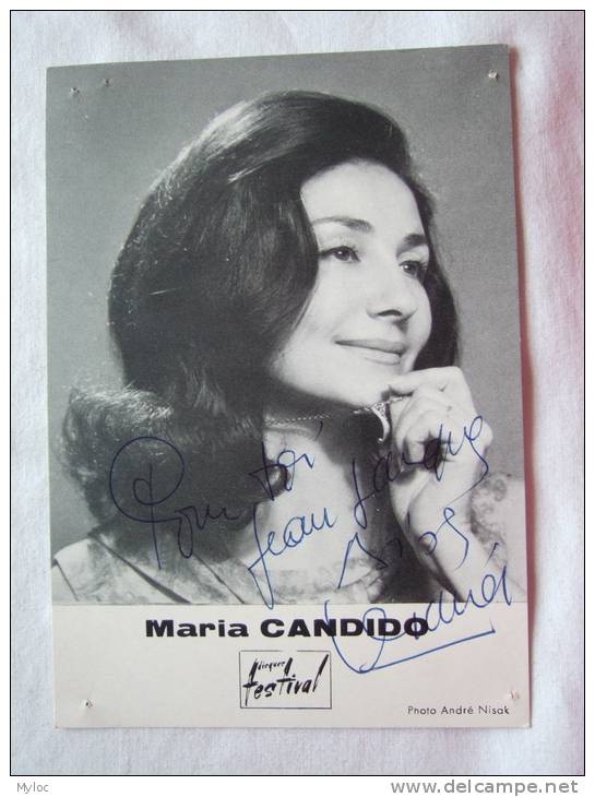 Maria Candido. Autographe. - Autogramme