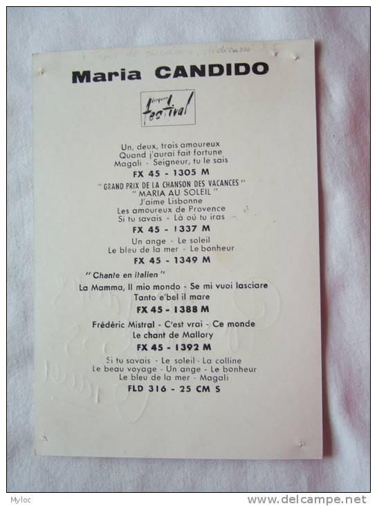 Maria Candido. Autographe. - Autographs