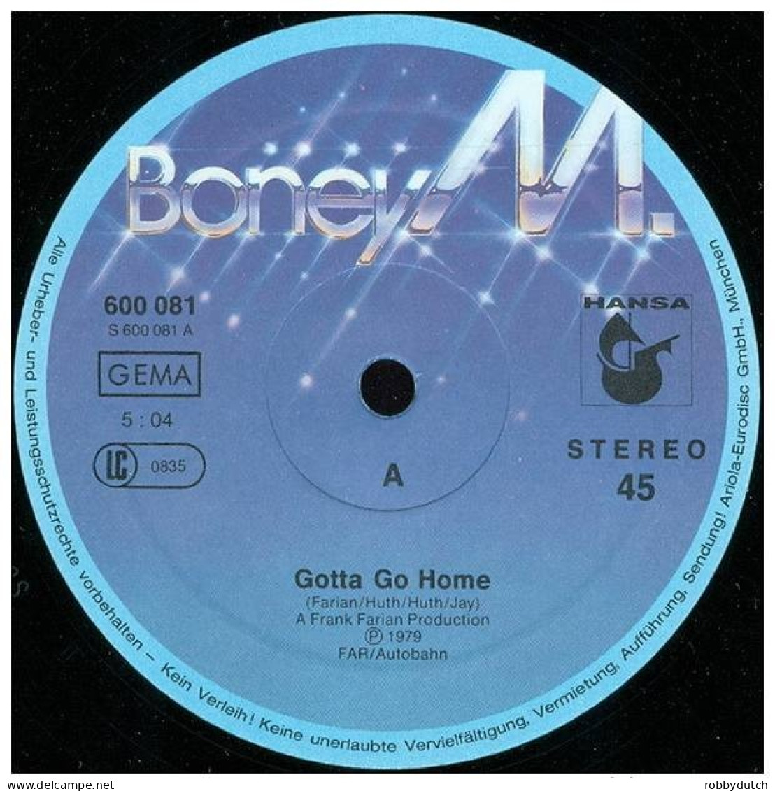 * 12" Maxi *  BONEY M. - GOTTA GO HOME / EL LUTE (Germany 1979 EX-!!!) - 45 Rpm - Maxi-Singles