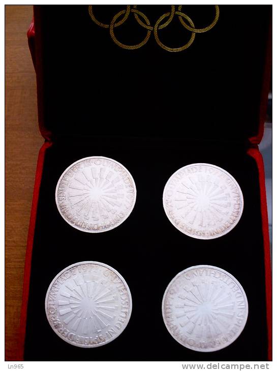 GERMANIA ( GERMANY ) OLIIMPIADI DI MONACO 1972 - FDC - FIOR DI CONIO - 10 MARCHI ( DEUTSCHE MARK ) 24 PEZZI  - ARGENTO - Mint Sets & Proof Sets