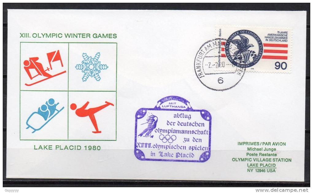 Allemagne - FDC - Jeux De Lake Placid 1980 - Invierno 1980: Lake Placid