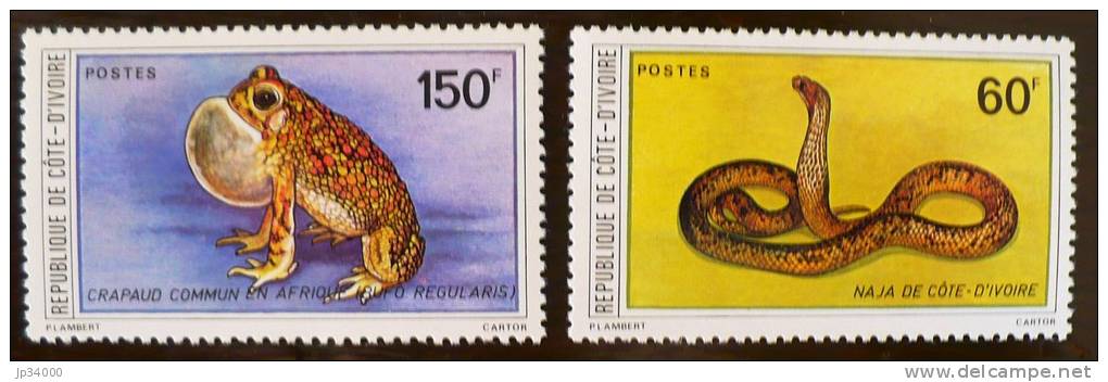 COTE D'IVOIRE Grenouilles, Frog. + Serpent ( Yvert 549/50) Neufs Sans Charniere. MNH - Grenouilles