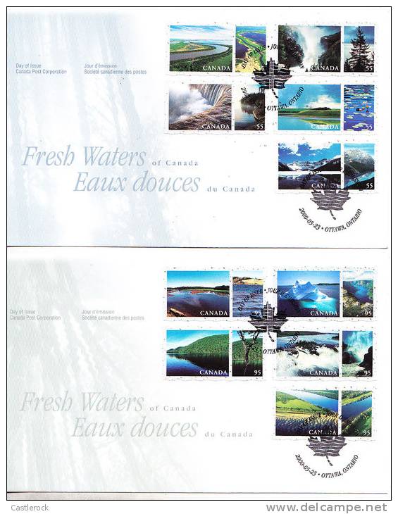 T)CANADA 2000,FRESH WATERS,FDC(2).- - 1991-2000