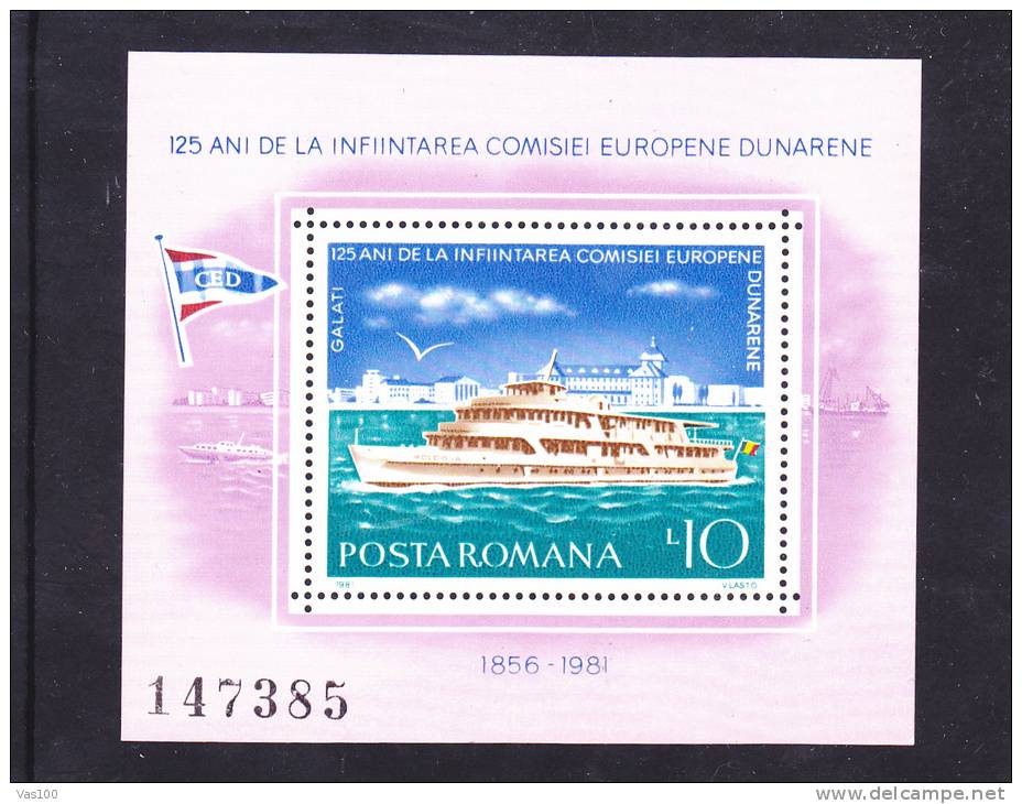 RUMANIA  1981 YVERT BATEAUX BLOCK,MNH. - Unused Stamps