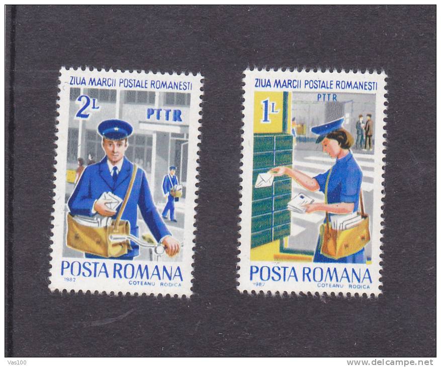 Roumanie - Y&T 3412-3413 ** MNH, - Journée Du Timbre - Facteurs COTE 1,20 EURO - Unused Stamps