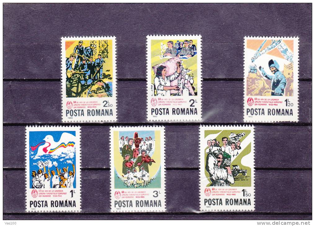 Roumanie - Y&T 3382 à 3387 ** - Jeunesse - Industries - Agriculture, MNH, COTE 4 EURO - Unused Stamps