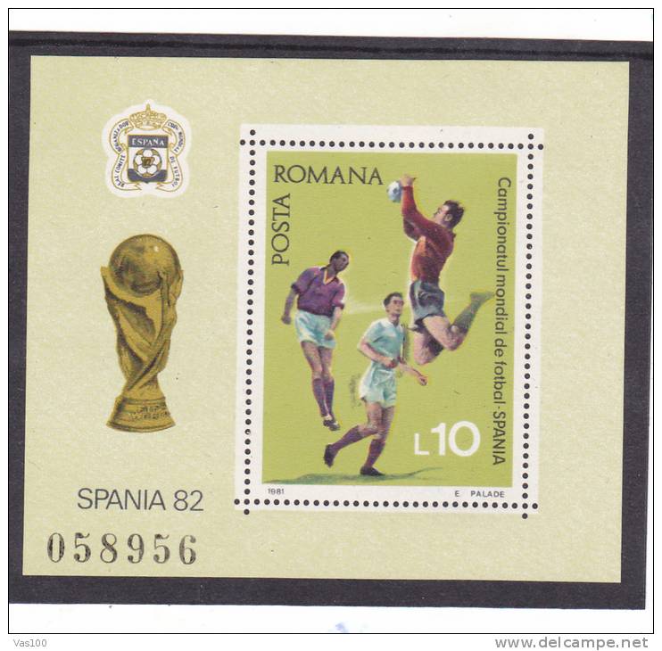 ROUMANIE 1982 FOOTBALL, Coupe Du Monde BLOCK NEUF** MNH - Unused Stamps