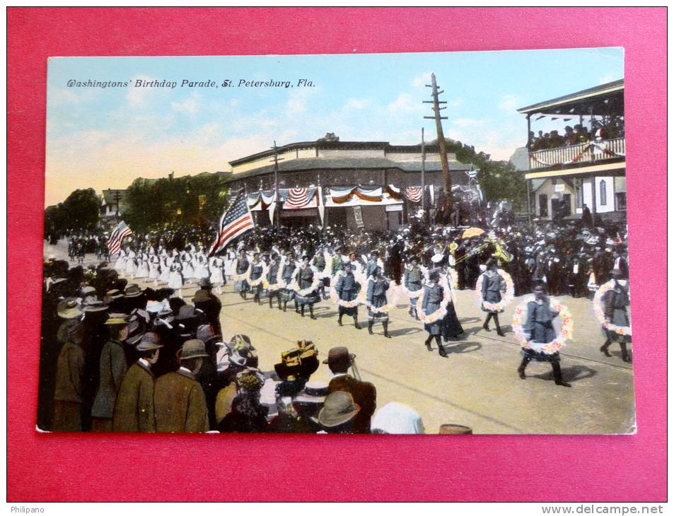 - Florida > St Petersburg --  Washington's Birthday Parade Ca 1910  ------ref  601 - St Petersburg