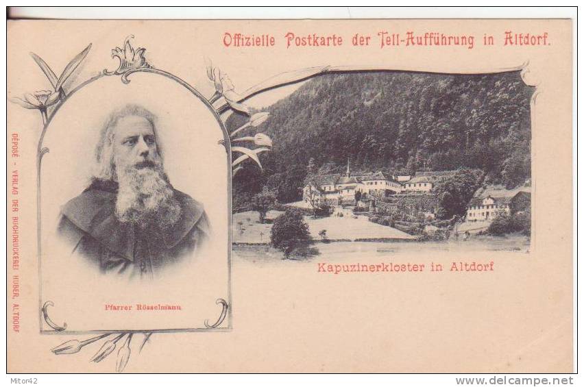 23-Svizzera-Suisse-Helvetia-Switzerland-Schweiz- Pfarrer Rosselman-Saluti   Da..-Souvenir De..-Gruss Aus..Primi 900-New - Elm