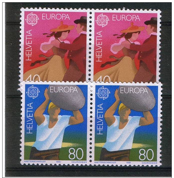 SUSISSE 1981. EUROPA-CEPT. MNH. SANS CHARNIERE.NEUF.PAIR.SES 551 - 1981