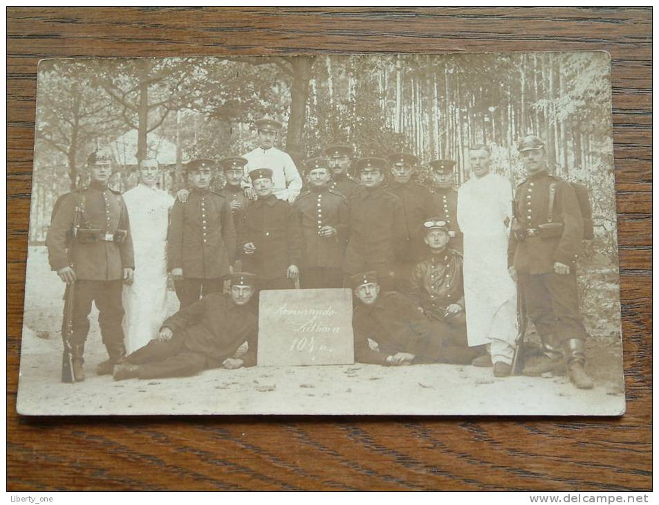 Groep SOLDATEN Kommando Zuthain 104 Er.- Anno 191? ( Fotokaart - Zie Foto Details ) !! - Personen