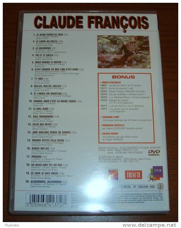 Claude François Hits & Légende 2 Collection Or Warner Vision France Dvd - Muziek DVD's