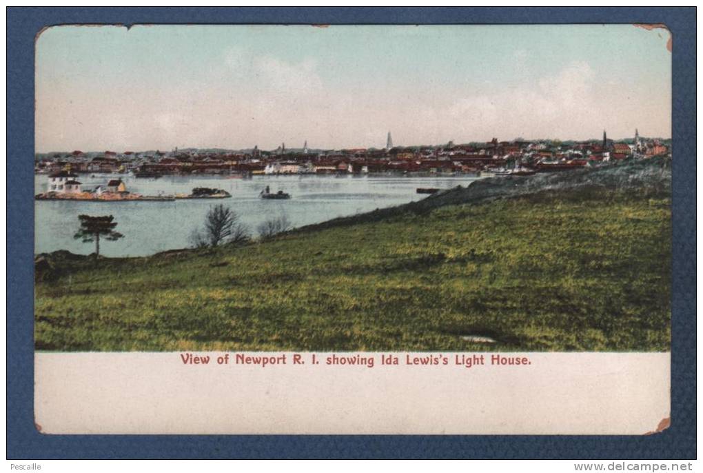 RI RHODE ISLAND - CP VIEW OF NEWPORT SHOWING IDA LEWIS´S LIGHT HOUSE - 6716 THE RHODE ISLAND COMPANY PROVIDENCE - Newport