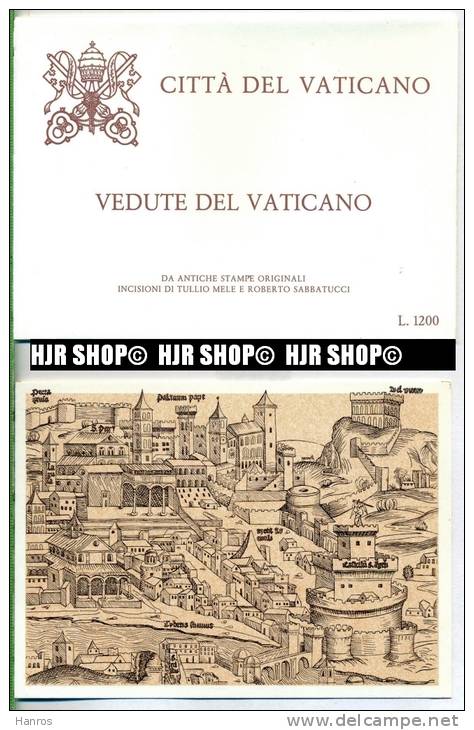 „VEDUTE DEL VATICANO, 4 X Stadtansichten“  Um 1980/1990 Ansichtskarten, - Vatikanstadt