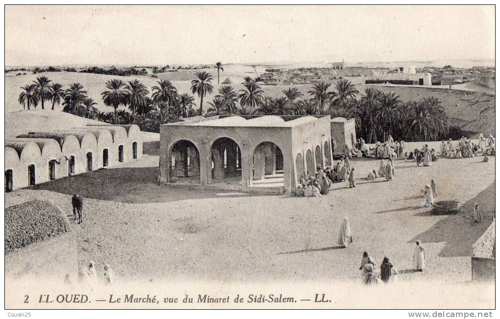 ALGERIE - EL OUED - Le Marché, Vue Du Minaret De Sidi Salem - El-Oued