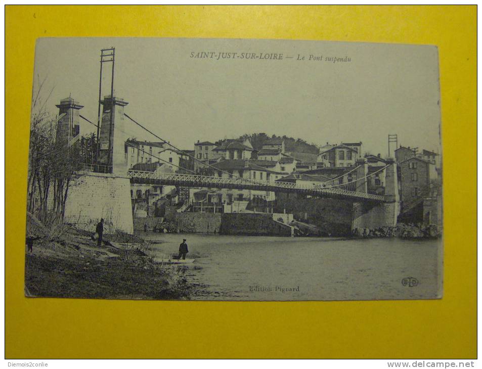 Carte Postale - St JUST SUR LOIRE (42) - Le Pont Suspendu (20/802) - Saint Just Saint Rambert