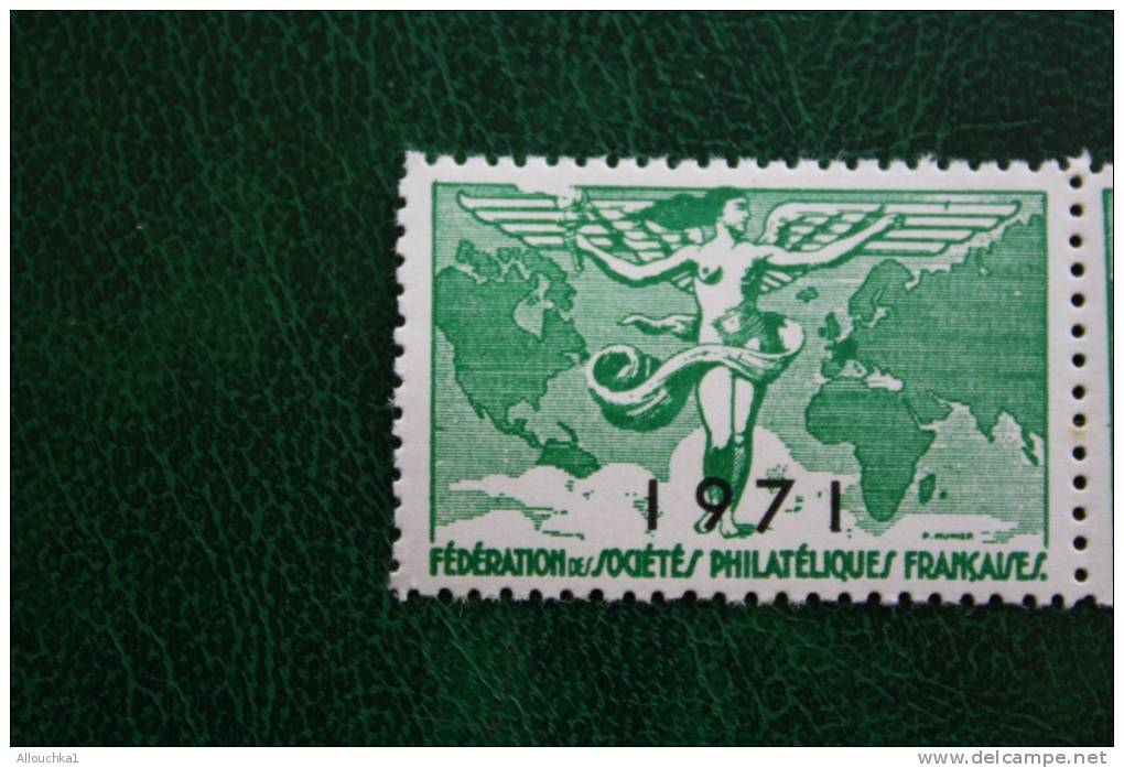 2 Vignettes Neuf ** Fédération Des Sociétés Philatéliques Françaises 1971 &mdash;&gt;érinophilie Voir état Gomme Verso 2 - Briefmarkenmessen