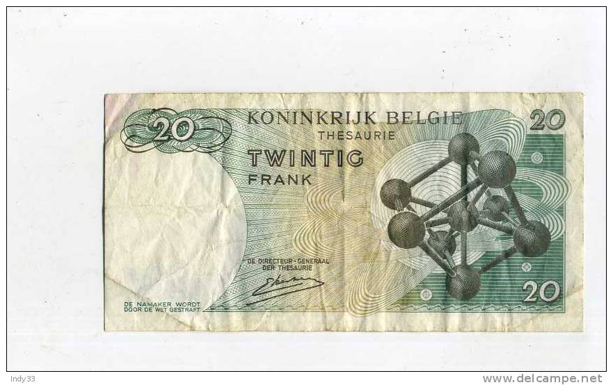 - BELGIQUE . BILLET 20 F. 1964 . - Andere & Zonder Classificatie