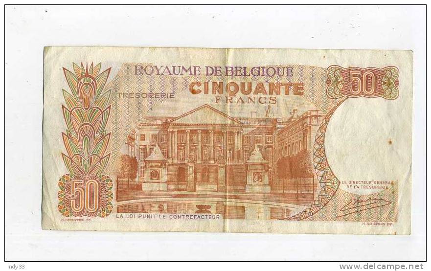 - BELGIQUE . BILLET 50 F. 1966 . - Other & Unclassified