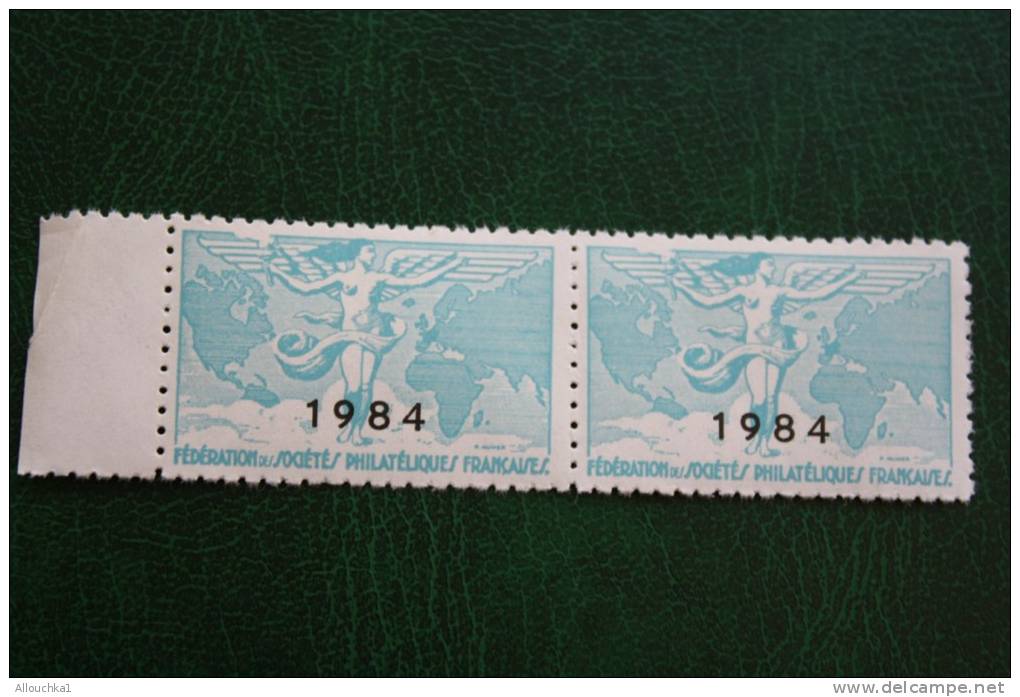 2 Vignettes Neuf ** Fédération Des Sociétés Philatéliques Françaises 1984 &mdash;&gt;érinophilie Voir état Gomme Verso 2 - Briefmarkenmessen