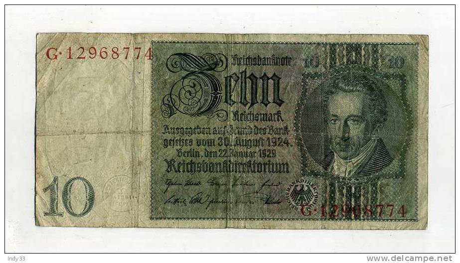 - ALLEMAGNE . 10 M. 1929. - 10 Mark