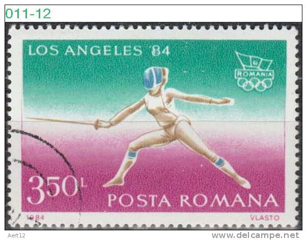 ROMANIA, 1984, 23nd Summer Olympic Games, Los Angeles, Cancelled (o), Sc. 3207 - Gebraucht