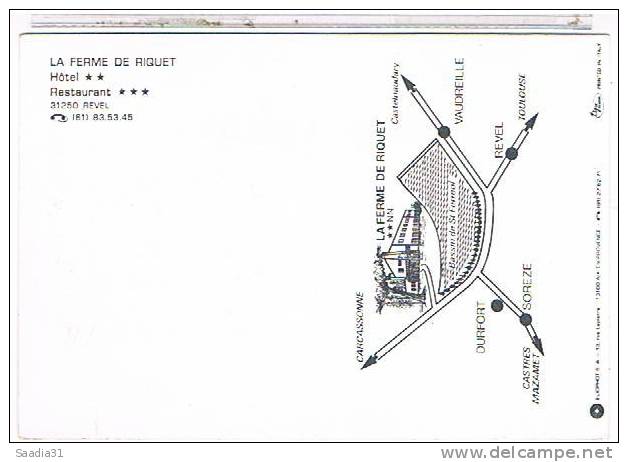 31  REVEL  LA FERME  DE  RIQUET  HOTEL**  RESTAURANT***    CPM  TBE  1V911 - Revel