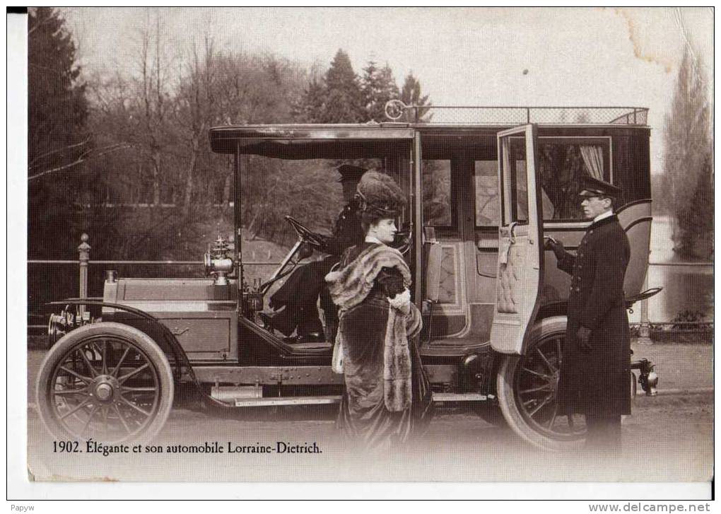 Elegante Et Son Automobile Lorraine Dietrich - Taxis & Huurvoertuigen
