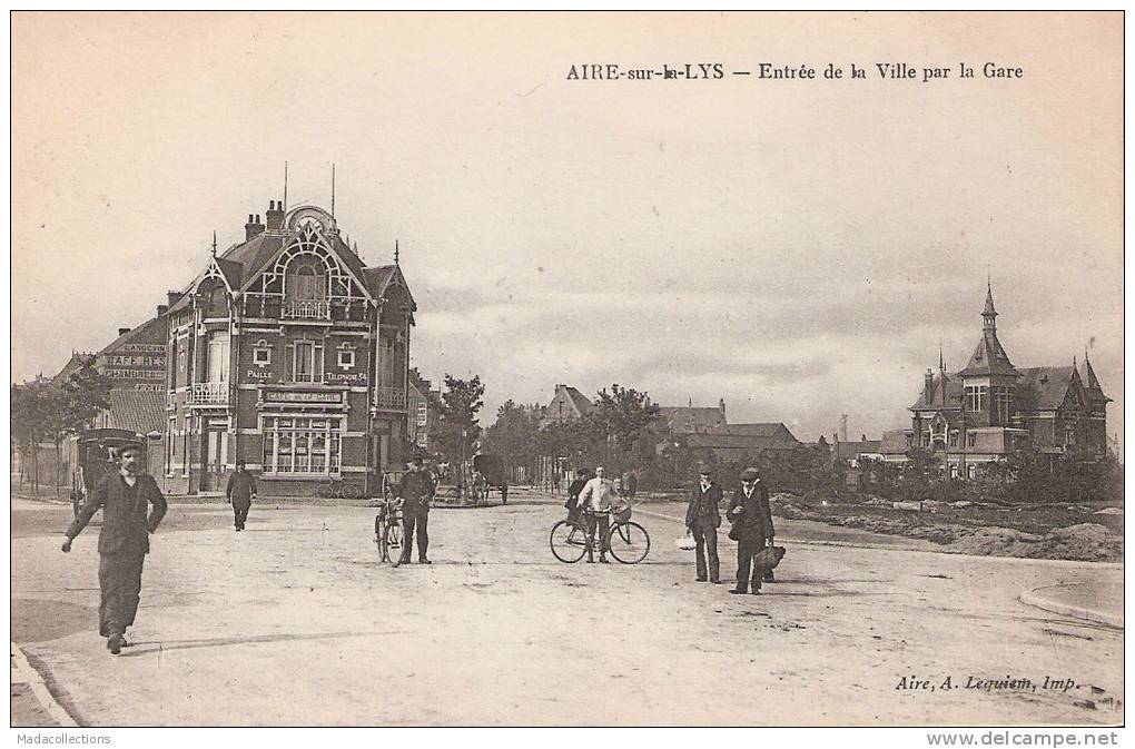 Aire-sur-La-Lys (62) : Entrée De La Ville Par La Gare - Aire Sur La Lys