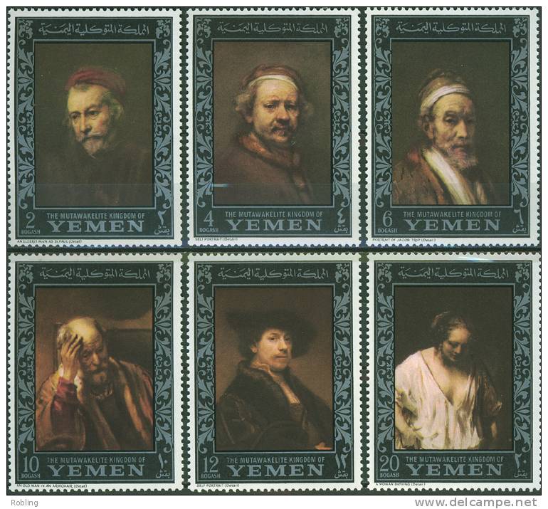 Yemen 1967, Paintings, Rembrandt, Michel 278-83a, MNH 18715 - Rembrandt