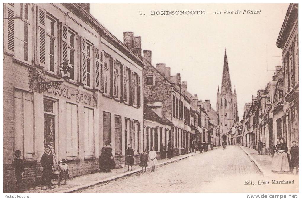 Hondschoote (59) : La Rue De L´Ouest - Hondshoote