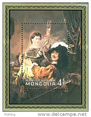 Mongolia 1967, Paintings, Rembrandt, Michel BL74, MNH 18721 - Rembrandt