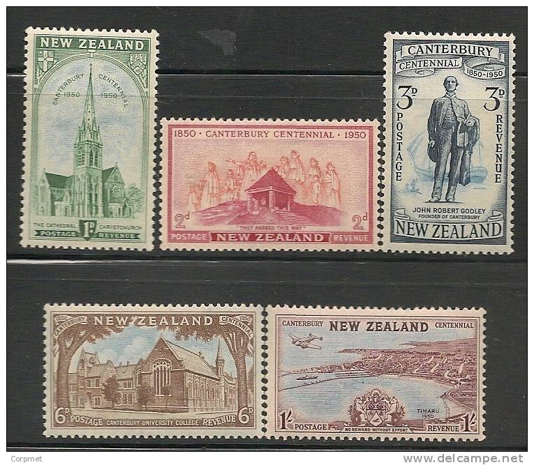 NEW ZEALAND -1950 CANTERBURY CENTENNIAL   - Yvert # 308/312 - MINT NH - Ungebraucht