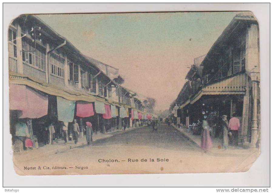 CPA CHOLON, RUE DE LA SOIE En 1919!! - Vietnam