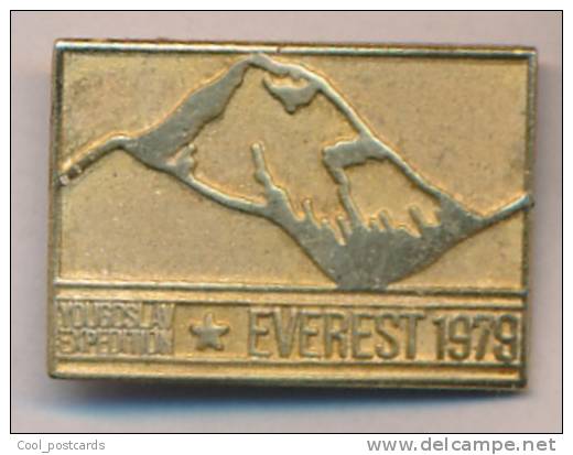 ALPINISM, MOUNTAINEERING,  YUGOSLAVIA, EVEREST EXPEDITION, 25 X 17 Mm, PINBACK - Alpinismo, Escalada