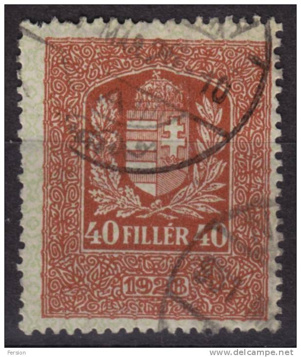 1926 Hungary, Ungarn, Hongrie - Revenue Stamp - 40 F - Fiscales